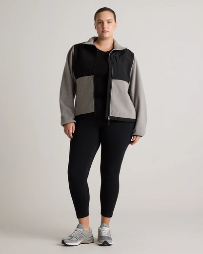 Polar Fleece Full-Zip Jacket - XS / Gravel/Bold Black