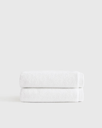 Plush Organic Turkish Cotton Hand Towel (Set of 2) - One Size / White