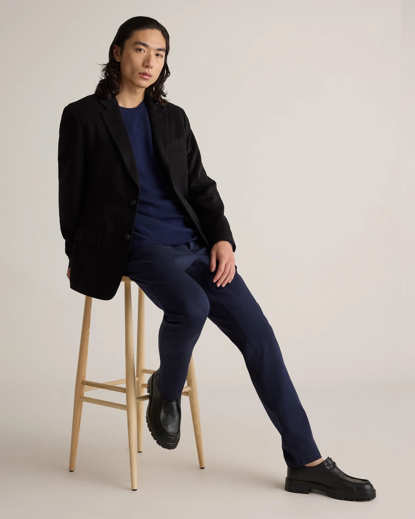 100% Mongolian Cashmere Blazer - S / Heather Graphite