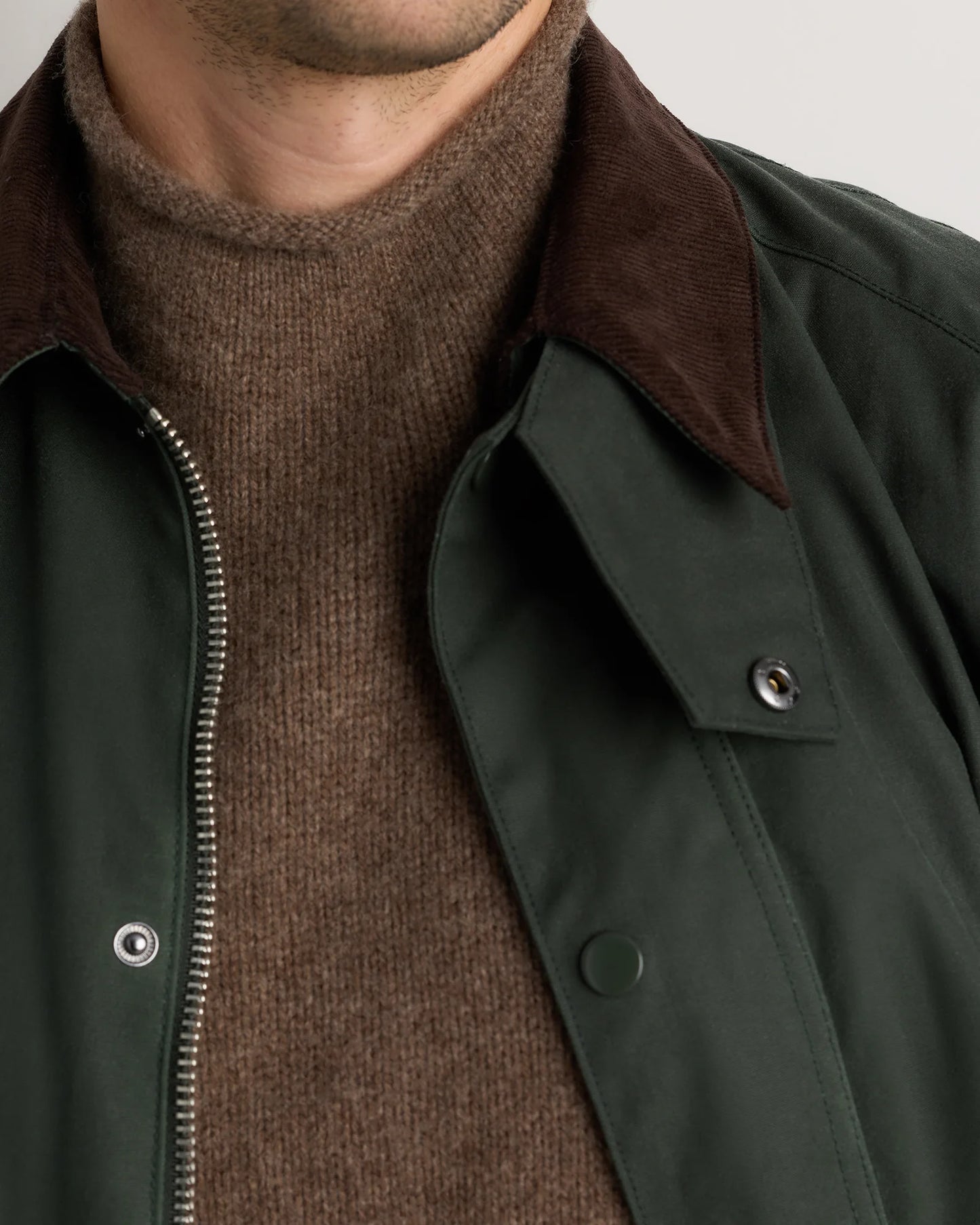 Organic Waxed Cotton Barn Jacket - S / Rustic Olive