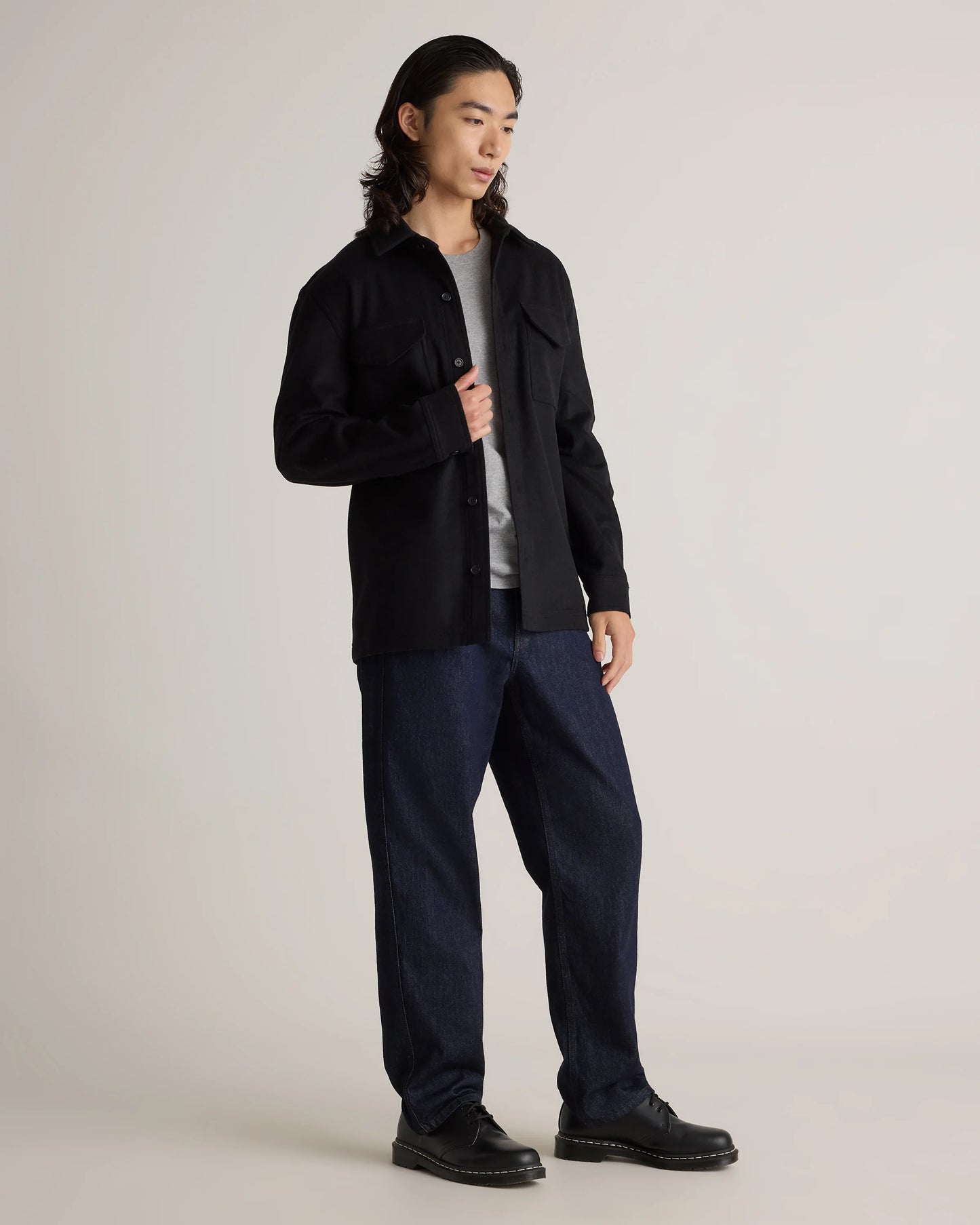 Italian Wool Overshirt - XXXL / Black