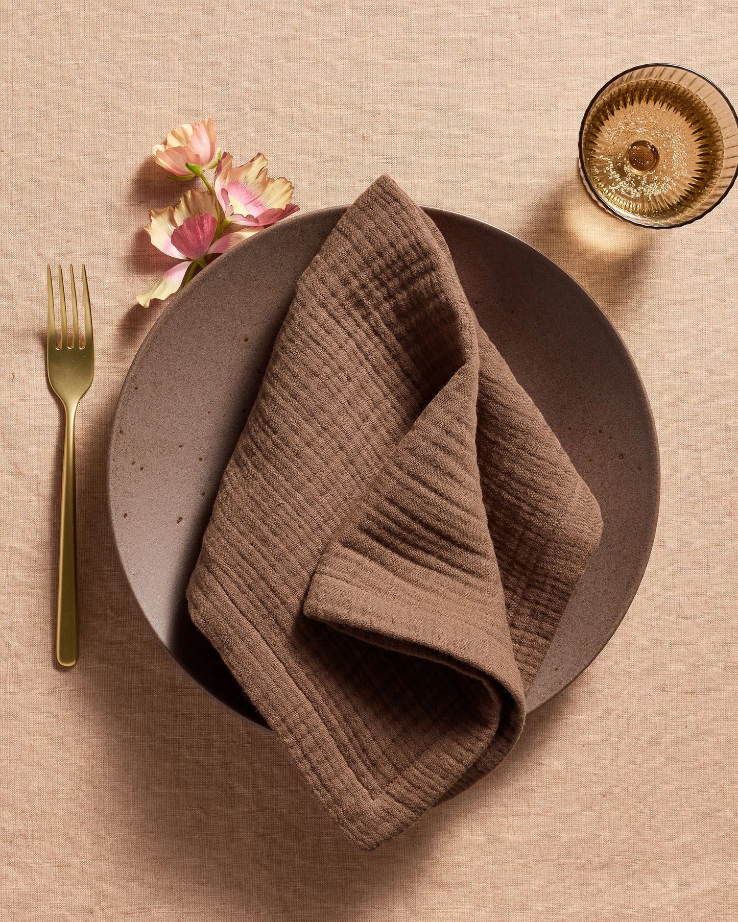 Organic Cotton Gauze Napkins (Set of 8) - One Size / Chocolate
