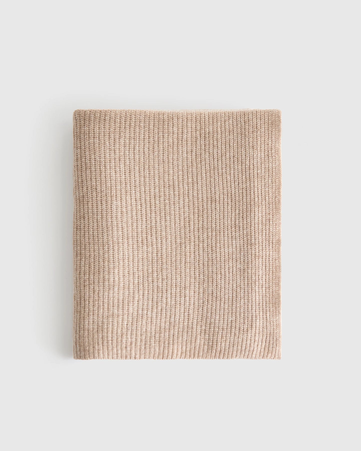 Ribbed Knit Cashmere Throw - 50x70 / Oatmeal