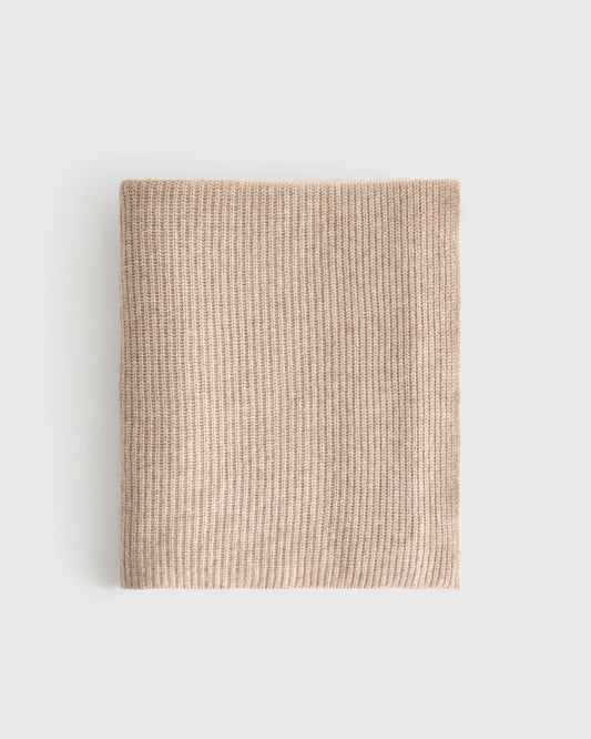 Ribbed Knit Cashmere Throw - 50x70 / Oatmeal