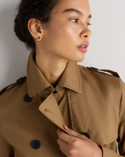 Comfort Stretch Short Trench Coat - XS / Coffee Bean Brown