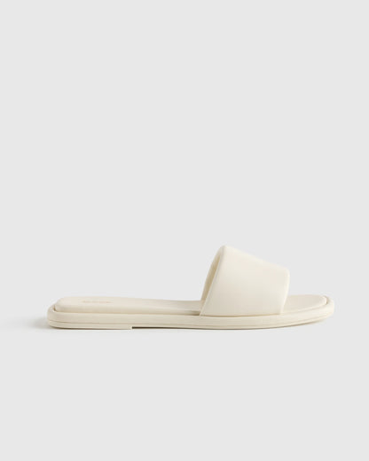 Italian Leather Slide Sandal - 5 / Bone