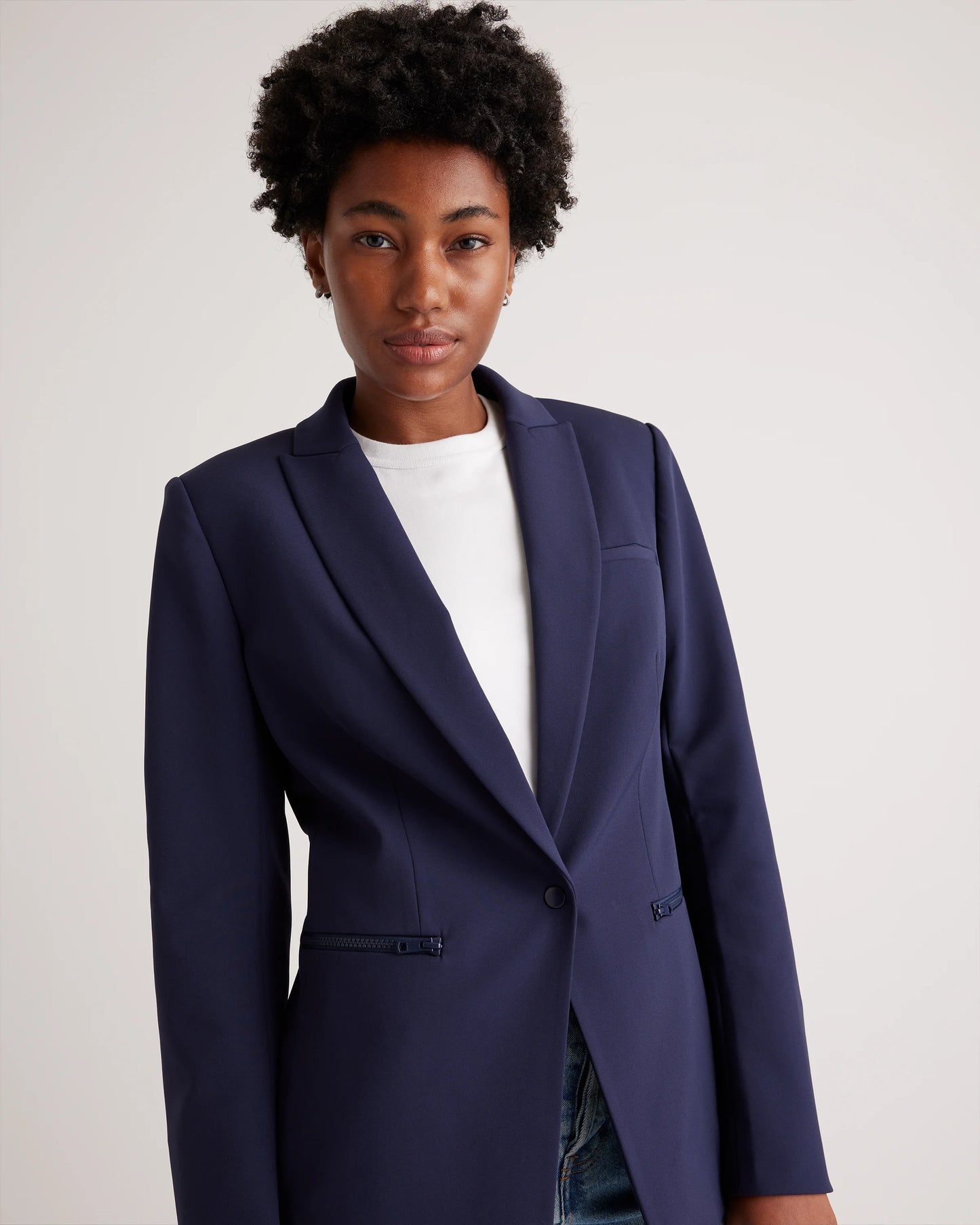 Scuba Single-Breasted Convertible Blazer - XS / True Black