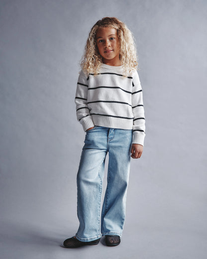 Girls Stretch Wide Leg Jeans - 2T / Light Wash