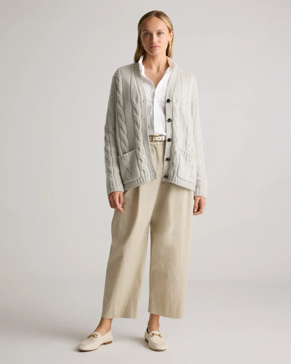 Luxe Baby Cashmere Cable Cardigan - XS / Pearled Ivory