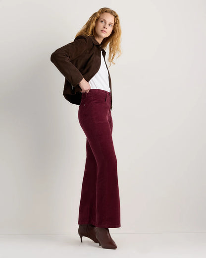 Organic Stretch Corduroy Flare Pants - 0 / Black