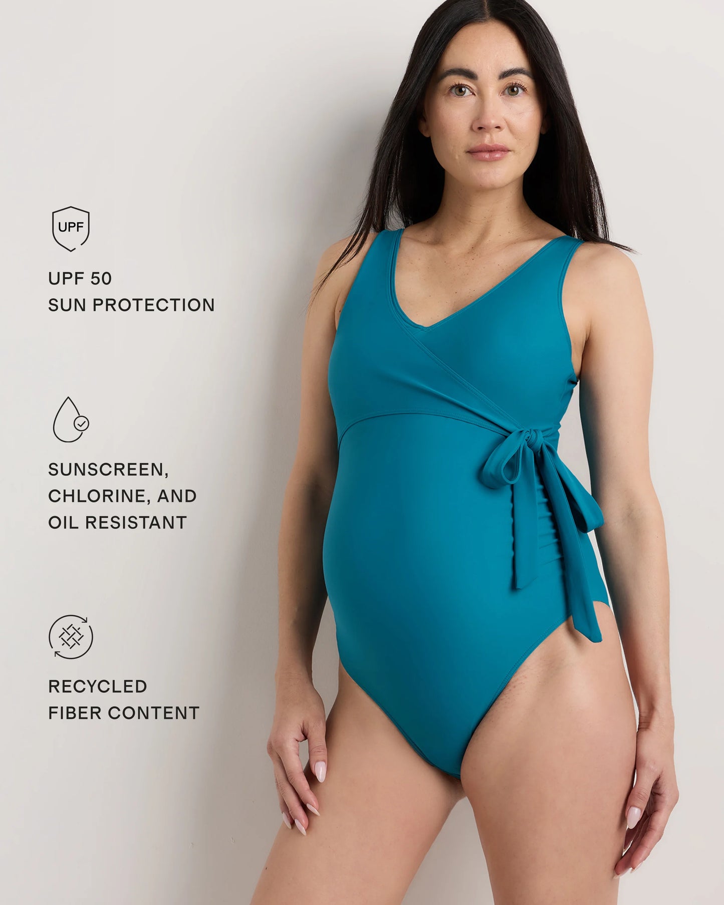 Italian Maternity Wrap One-Piece Swimsuit - XS / Cherry