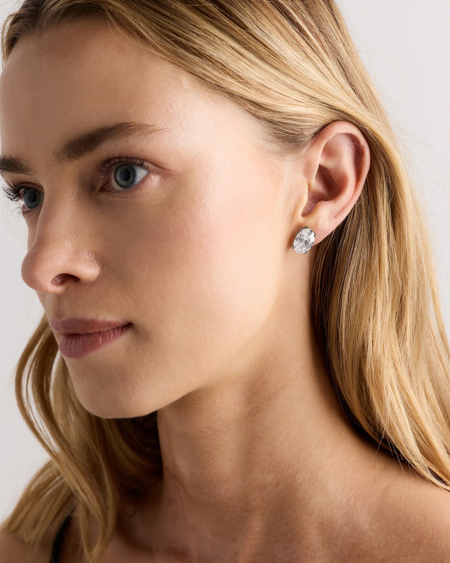 14K Gold Lab Grown Diamond Statement Oval Studs - 8ctw - One Size / Yellow Gold