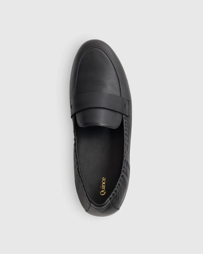 Italian Leather Soft Loafer - 5 / Black