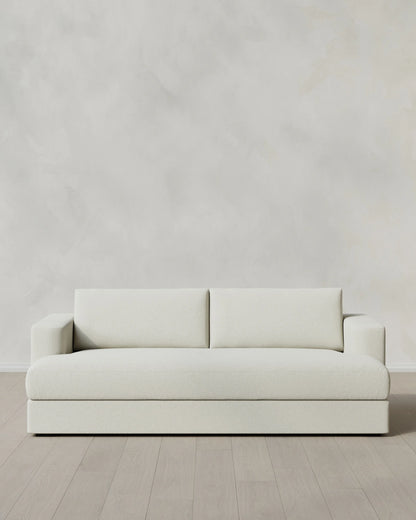 Sierra Curved Arm Sofa in Performance Basketweave - 7ft / Flax