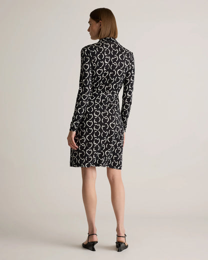 100% Silk Jersey Mini Wrap Dress - XS / Evergreen
