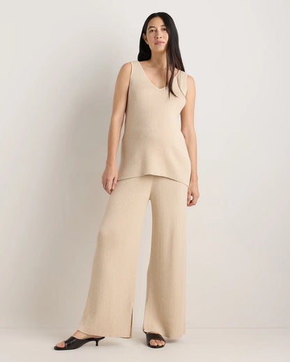 Cotton Cashmere Maternity and Nursing V-Neck Tank - XS / Mocha Heather