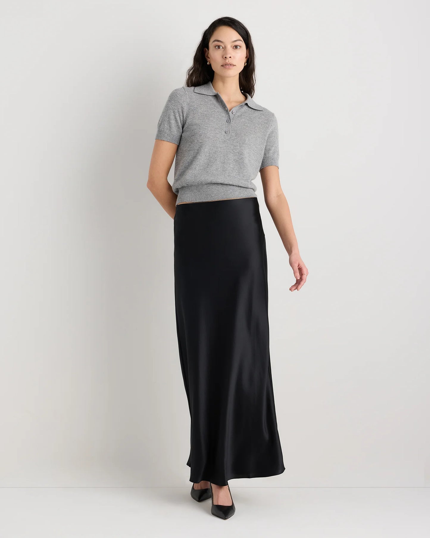 Mongolian Cashmere Short Sleeve Polo - XS / Oatmeal