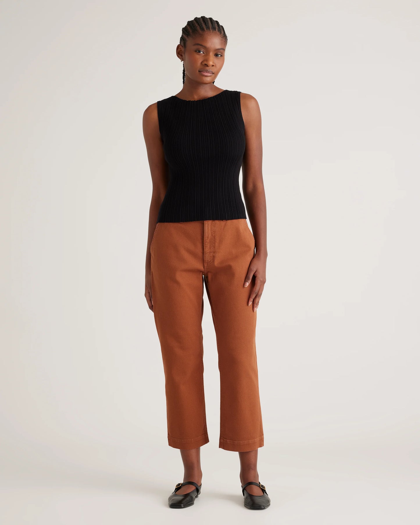 Cotton Cashmere Ribbed Tank - XS / Heather Oatmeal
