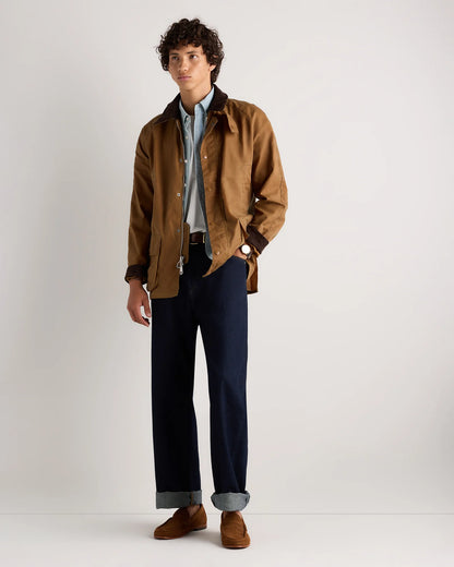 Organic Waxed Cotton Barn Jacket - S / Rustic Olive