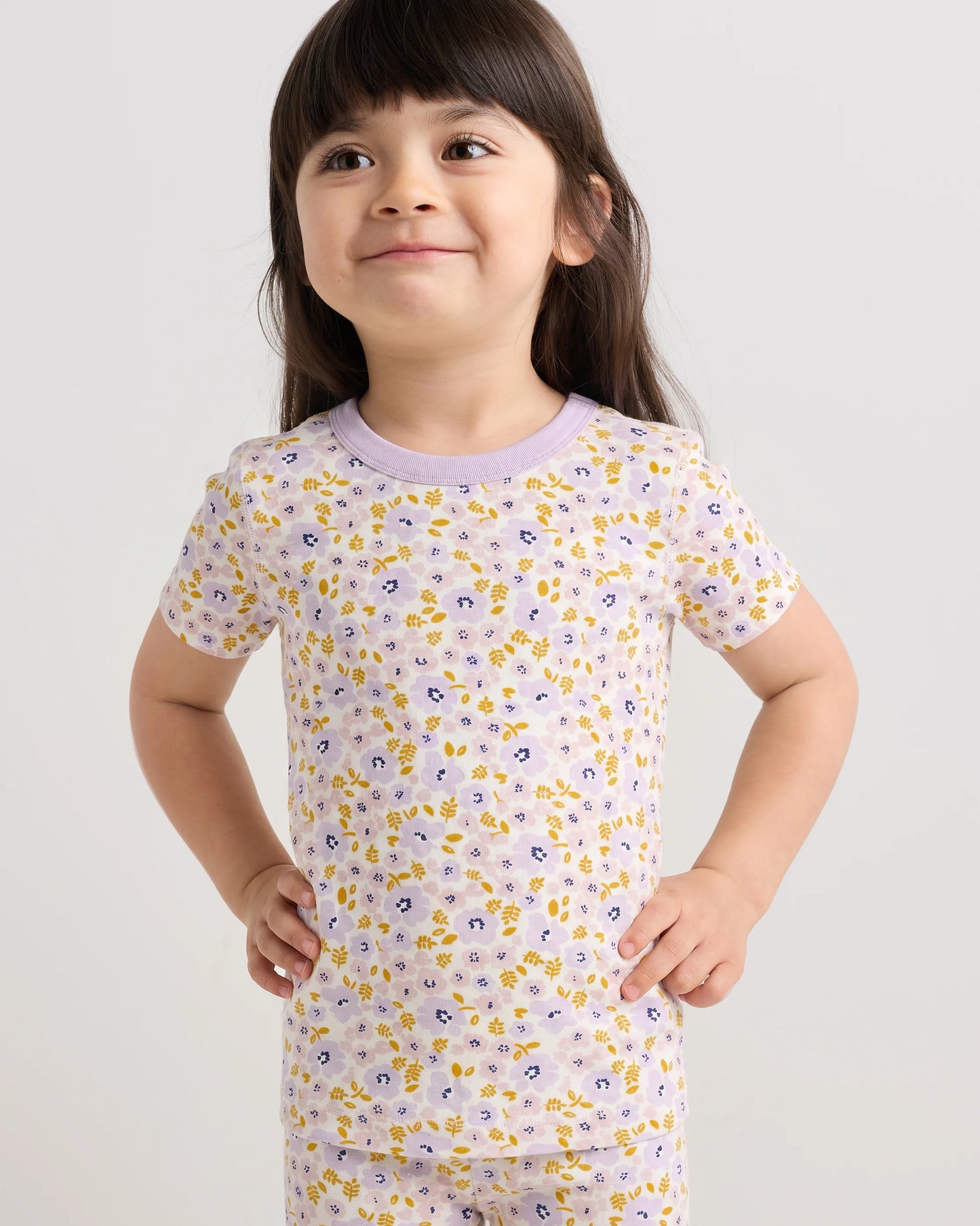 100% Organic Cotton Short Sleeve and Shorts Pajama Set - 2T / Navy Stripe