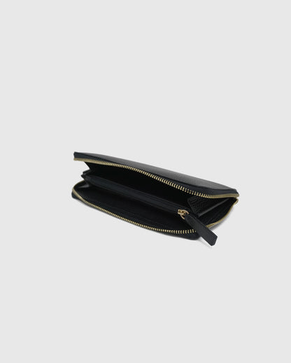 Italian Pebbled Leather Continental Wallet - One Size / Taupe