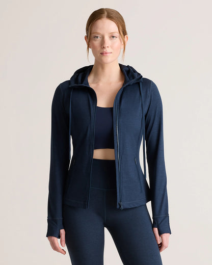 Ultra-Soft Slim Fit Hooded Jacket - XS / Heather Black