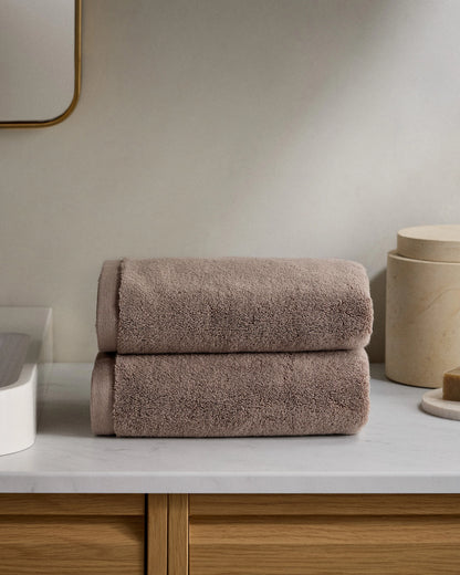 Plush Organic Turkish Cotton Hand Towel (Set of 2) - One Size / White
