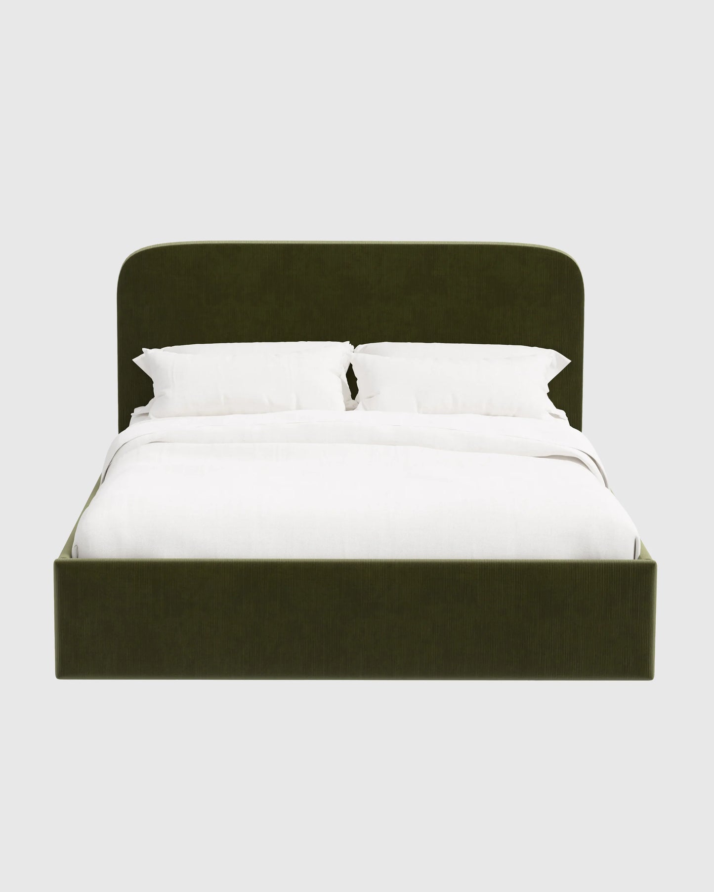 Curved Bed in Performance Velvet - Full / Walnut