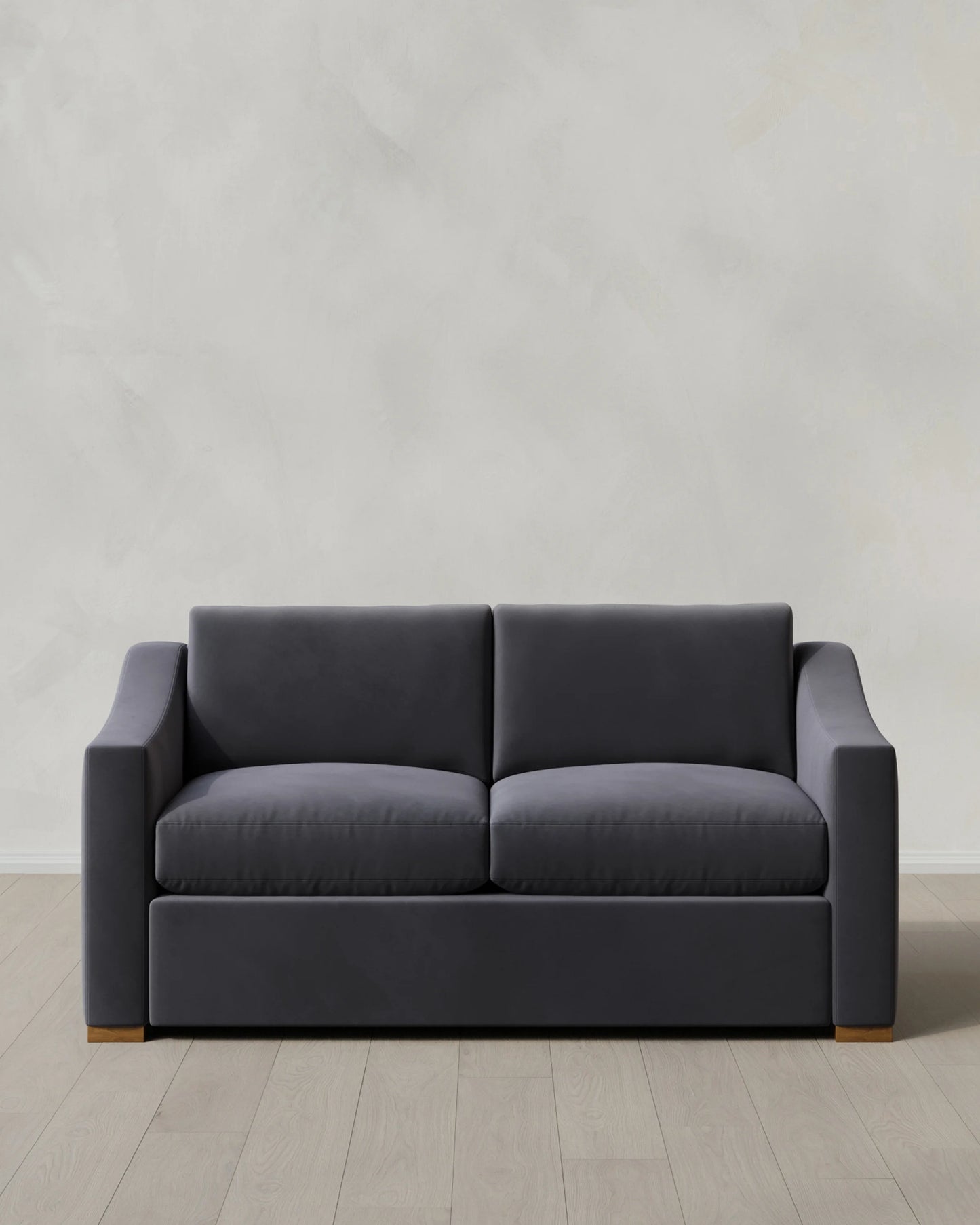 Hollis Slope Arm Sofa in Performance Velvet - 72" / Ivory