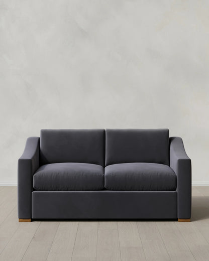 Hollis Slope Arm Sofa in Performance Velvet - 72" / Ivory
