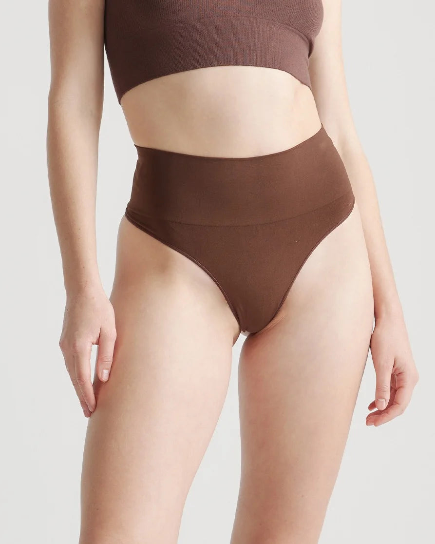 Shaping High-Waisted Thong (3-Pack) - XS / Black