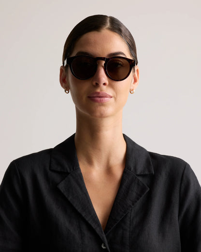 Tuscon Polarized Acetate Sunglasses - One Size / White Tortoise with Green lens