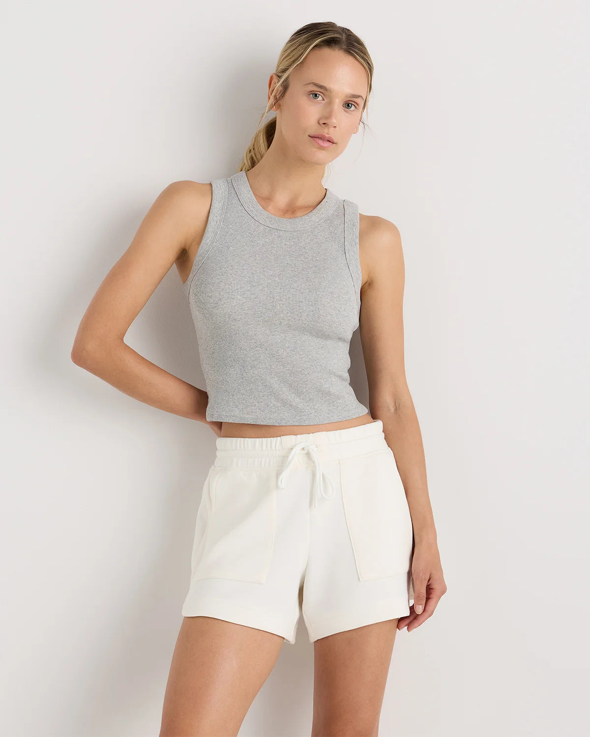 CloudComfort High-Rise Sweatshorts - XS / Pebble Beige