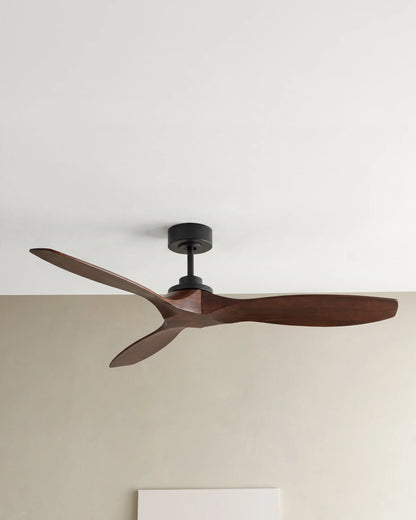 Transitional Wood Blade Ceiling Fan - 52" / Honey/Black
