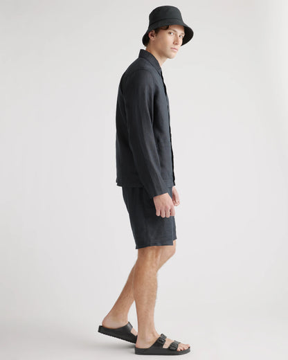 100% European Linen Chore Jacket - S / Flax