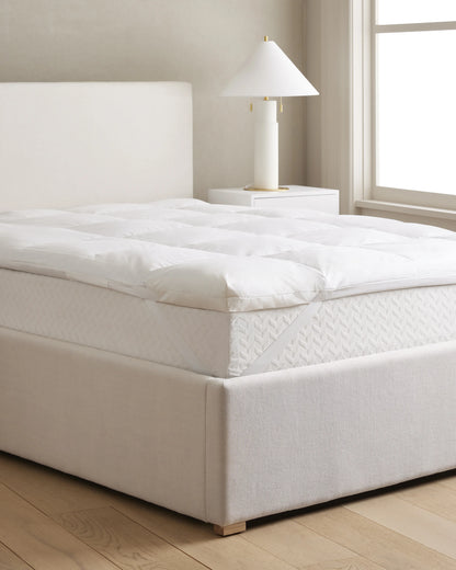 Premium Featherbed Mattress Topper - Full / White