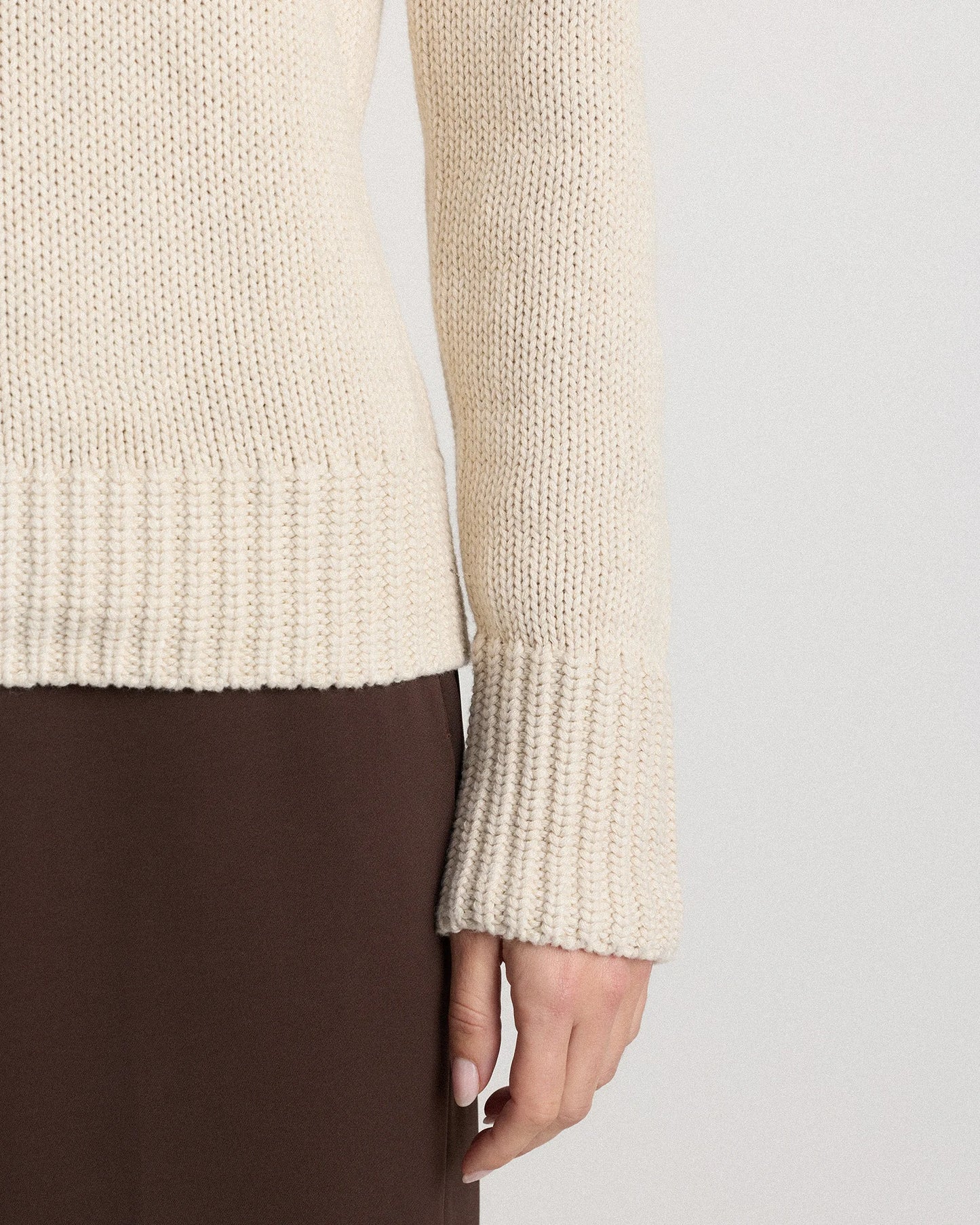 100% Organic Cotton Roll Neck Sweater - XS / Cornflower Mini Stripe