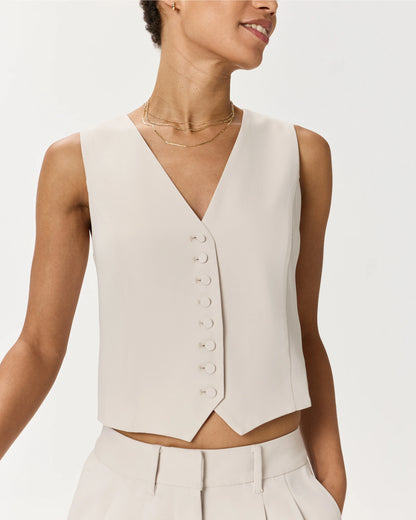 Fluid Crepe Vest - XS / Navy