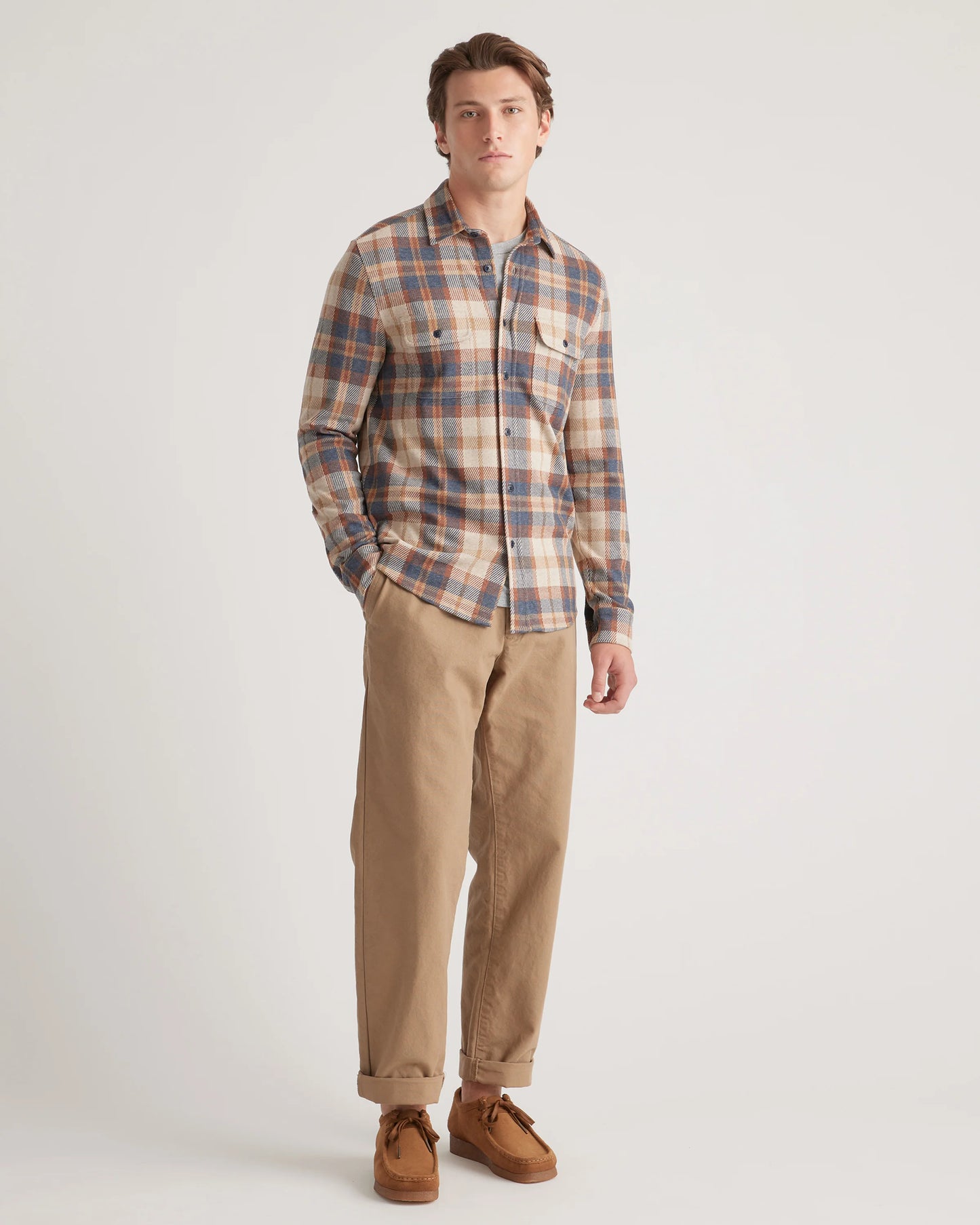 Stretch Sweater Fleece Shirt - S / Off-White