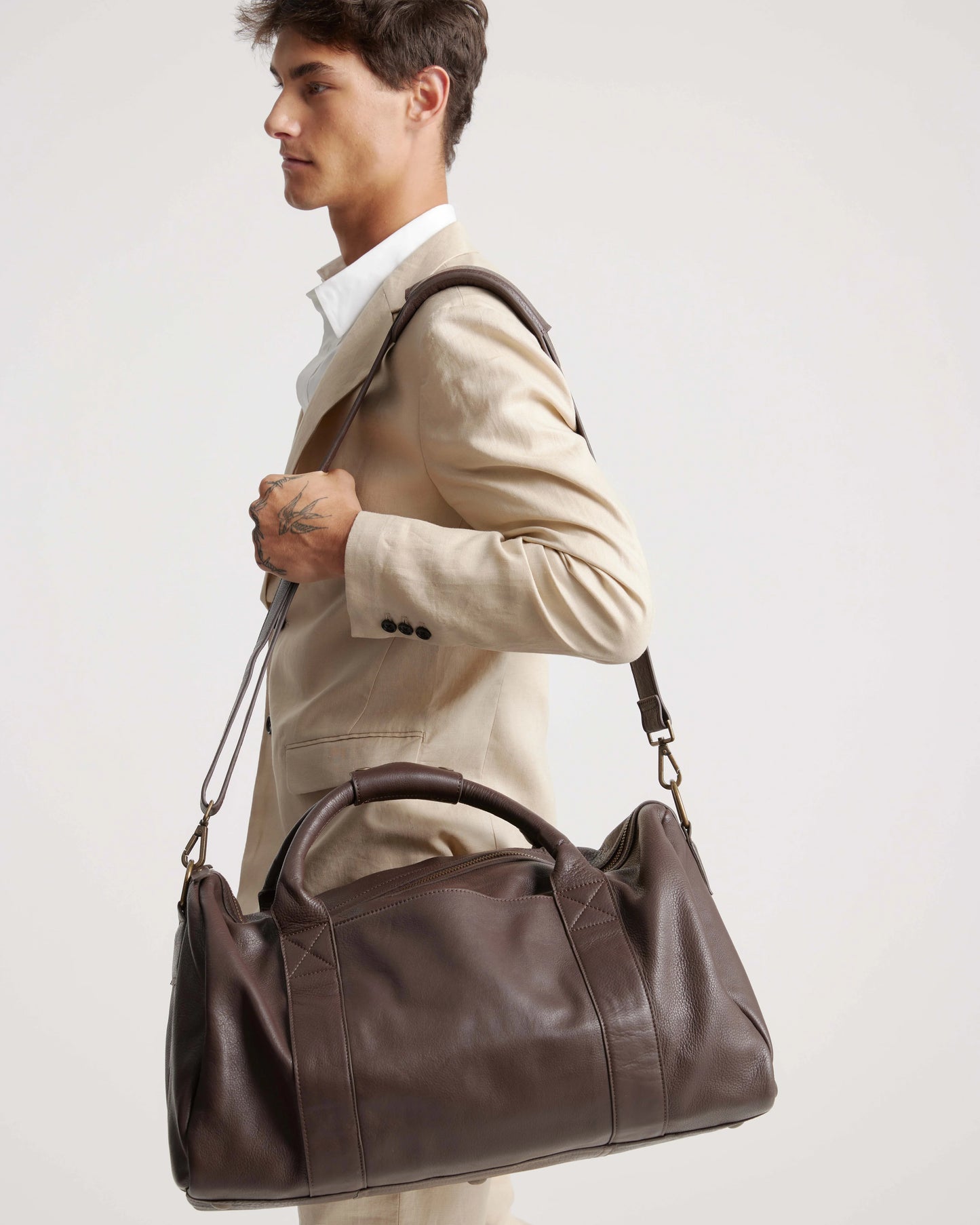 Nappa Leather Duffle Bag - One Size / Dark Brown