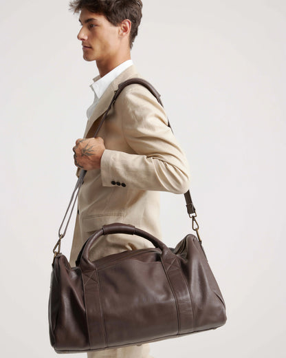 Nappa Leather Duffle Bag - One Size / Dark Brown