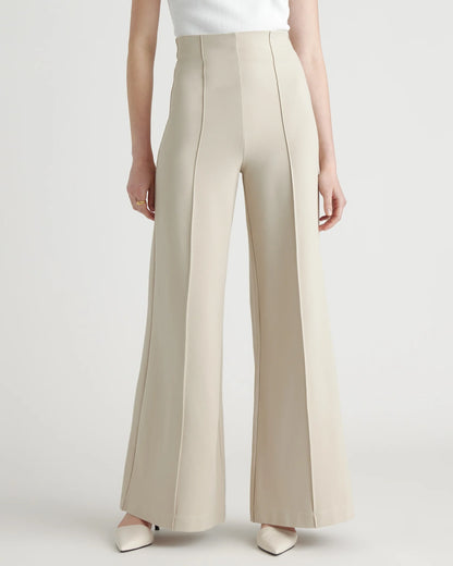Ultra-Stretch Ponte Super Wide Leg Pants - XS / Black
