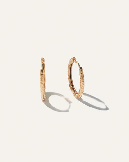 Hammered Nina Small Hoops - One Size / Gold Vermeil