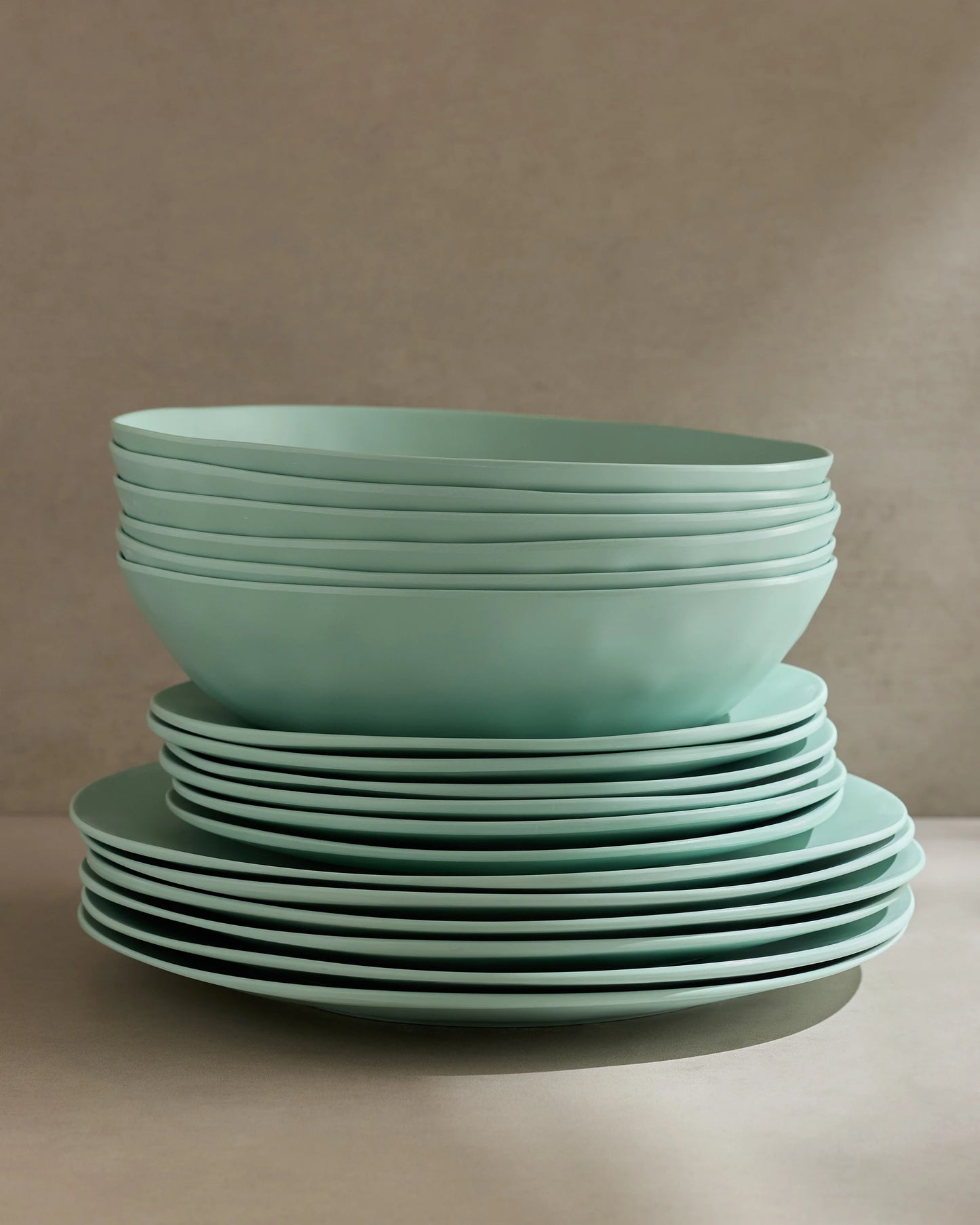Outdoor Melamine 18pc Dinnerware Set - One Size / Mint Green