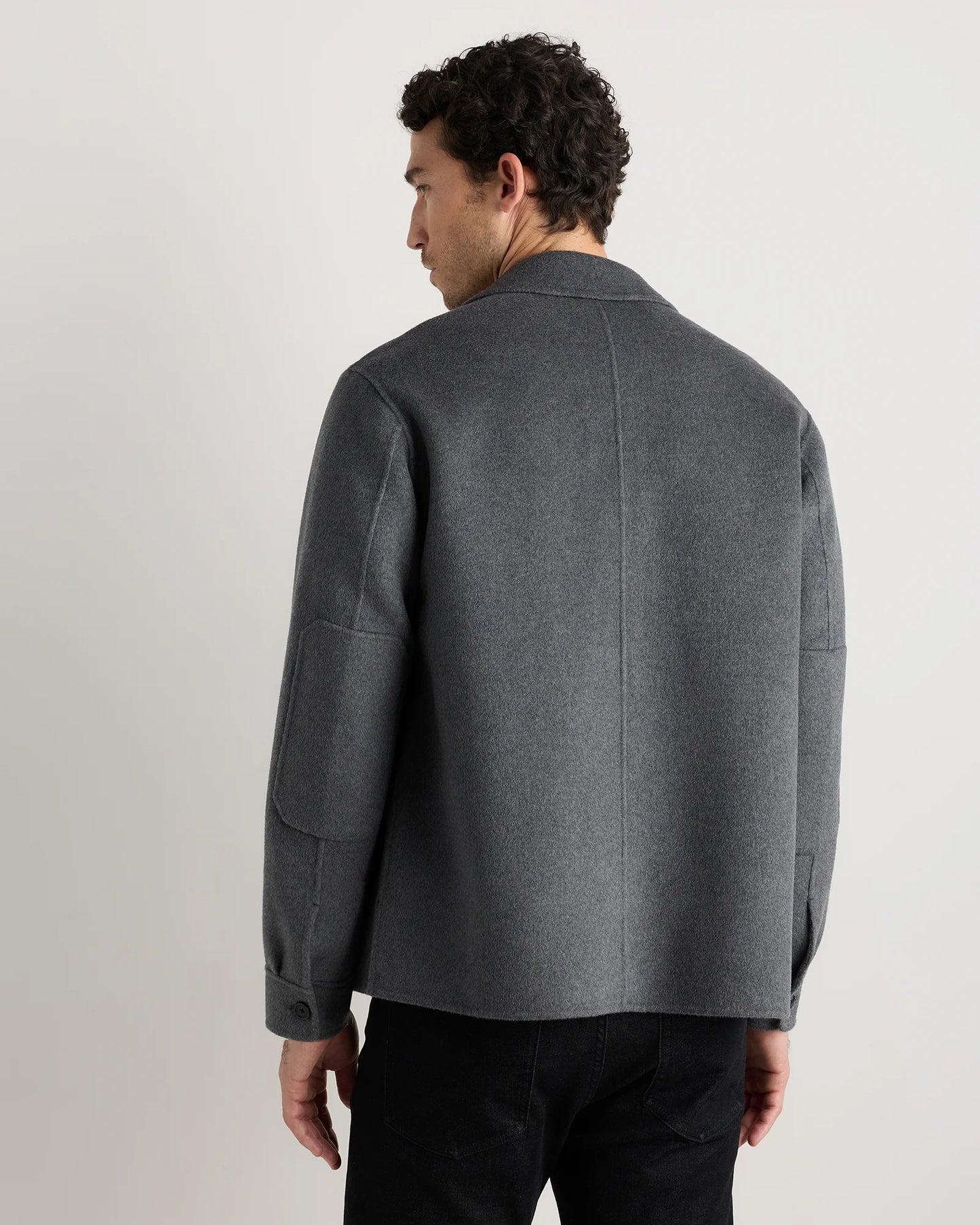 100% Mongolian Cashmere Double-Faced Shirt Jacket - S / Black