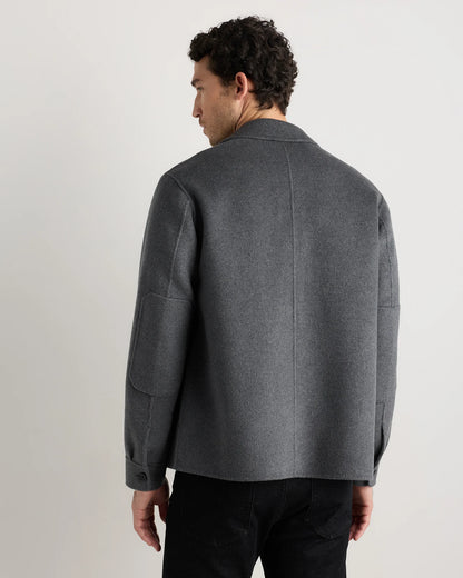 100% Mongolian Cashmere Double-Faced Shirt Jacket - S / Black