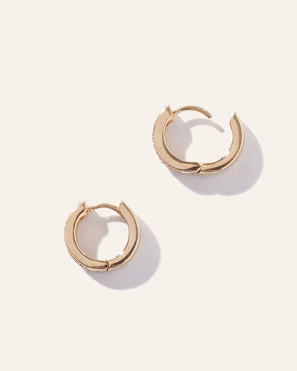 14K Gold Diamond Pave Multirow Huggie Hoops - One Size / Yellow Gold