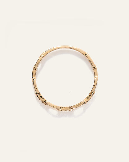 14K Gold Diamond Paperclip Link Ring - 5 / Yellow Gold