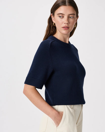 100% Organic Cotton Sweater Tee - XS / Navy