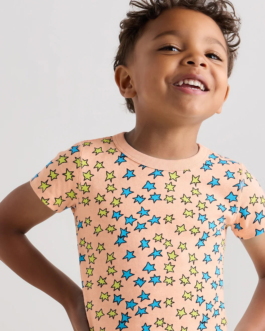 100% Organic Cotton Short Sleeve and Pant Pajama Set - 2T / Planets